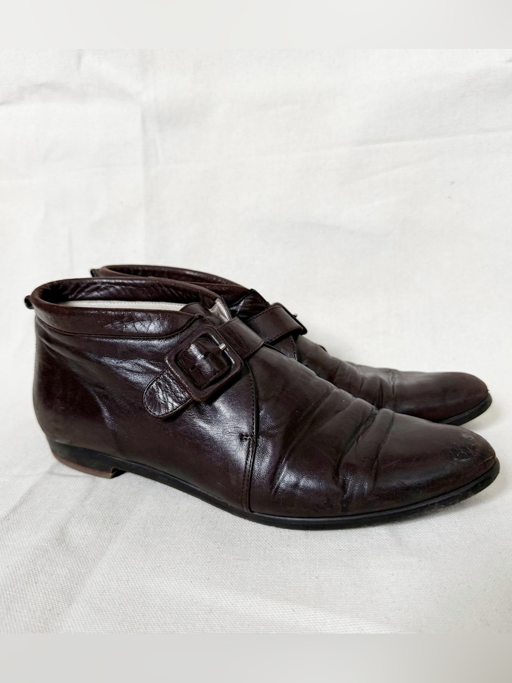 Bally Italian Leather Gatsby Ankle Boots with Buckle Womens size 7